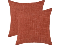 Conjunto De 2 Capas De Almofada 45x45 Cm, Capas De Almofada Decorativas Em Estilo Rústico, Almofada Quadrada De Chenille Cor Ferrugem Para Sofá,