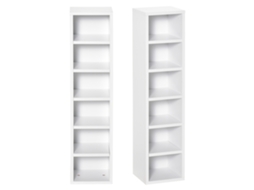 Kit com 2 Estantes Verticais para Cds e Dvds, 6+6 Nichos de Armazenamento, Acabamento Branco, 88 Cm de Altura CHEZMOI