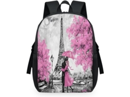 Mochila TROPICALLIFE com Estampa Romântica da Torre Eiffel (32x15x44cm)