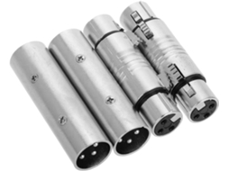 Conjunto de 4 Adaptadores Xlr Fêmea, Metal Prateado, Conectores de Transmissão Macho. SFUSHOS