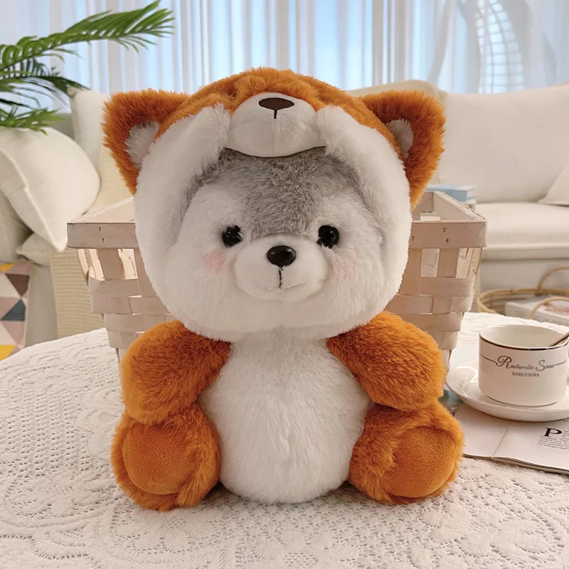 (marrom, 30cm) Brinquedo De Pelúcia Husky Criativo E Fofo