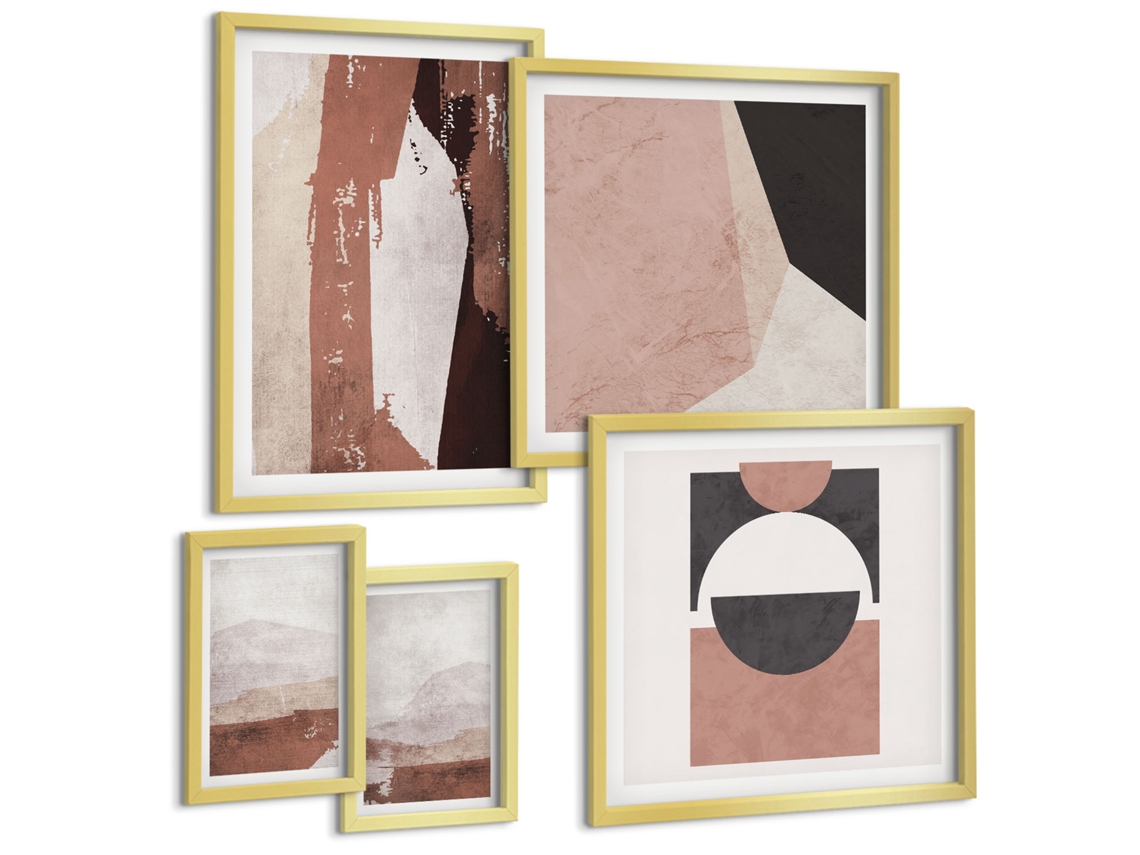 Conjunto De Pinturas Composições Abstratas Da Terra Espelharte (5 Peças)