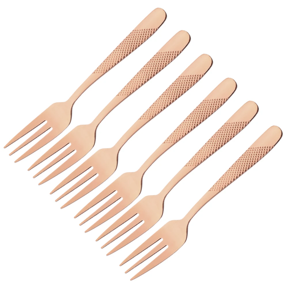 Garfos de Chá , Talheres de Aço Inoxidável MDUG (dourado Rosa, 6 Peças)
