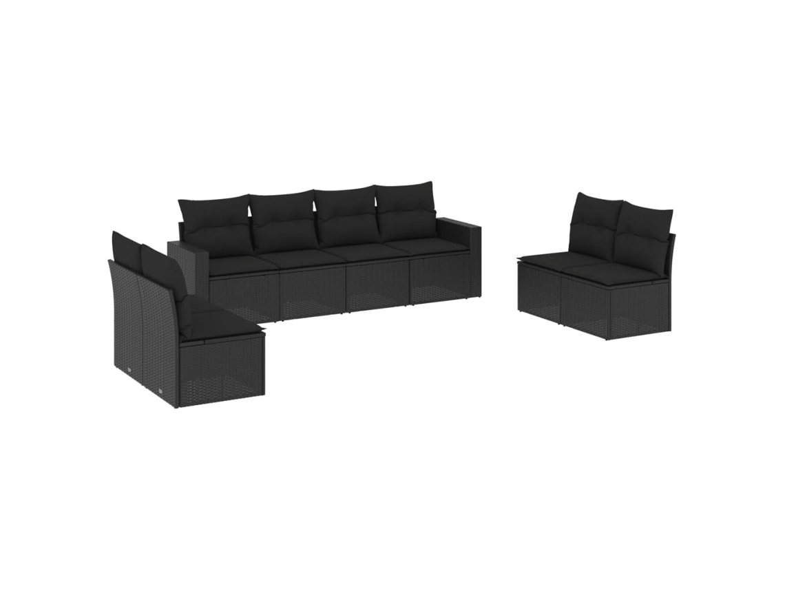 Garden Sofa Set, Garden Sofa Sets Vidaxl Preto Rattan / Vime (n/a)