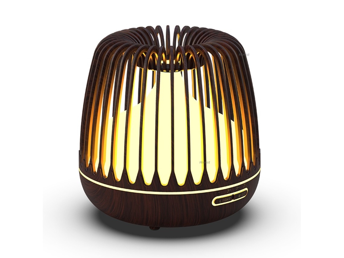 500ml Ultrasonic Humidifier, Aroma Diffuser For Essential Oils, Wood Pattern, 7 Colors.