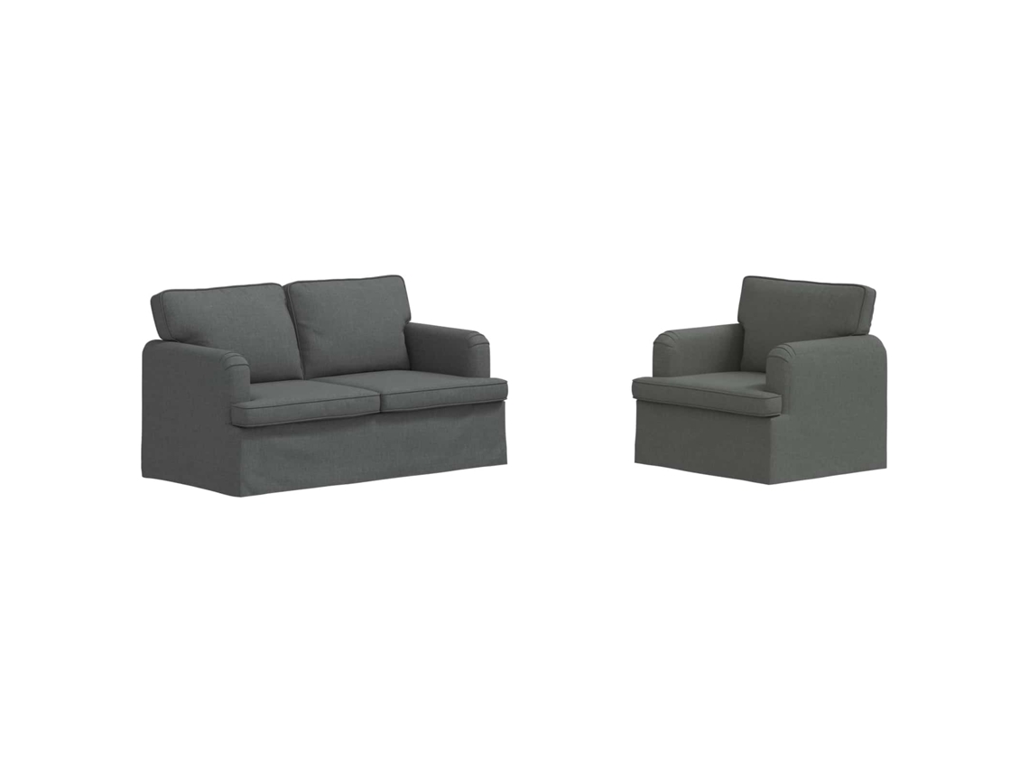 Maison Exclusive - Conjunto De Sofás 2 Unid. Cinza Escuro Tecido