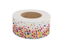 Borda Adesiva Decorativa, Borda De 65,6 Pés Mural, Borda Ondulada Com Confete Decoração De Sala De Aula