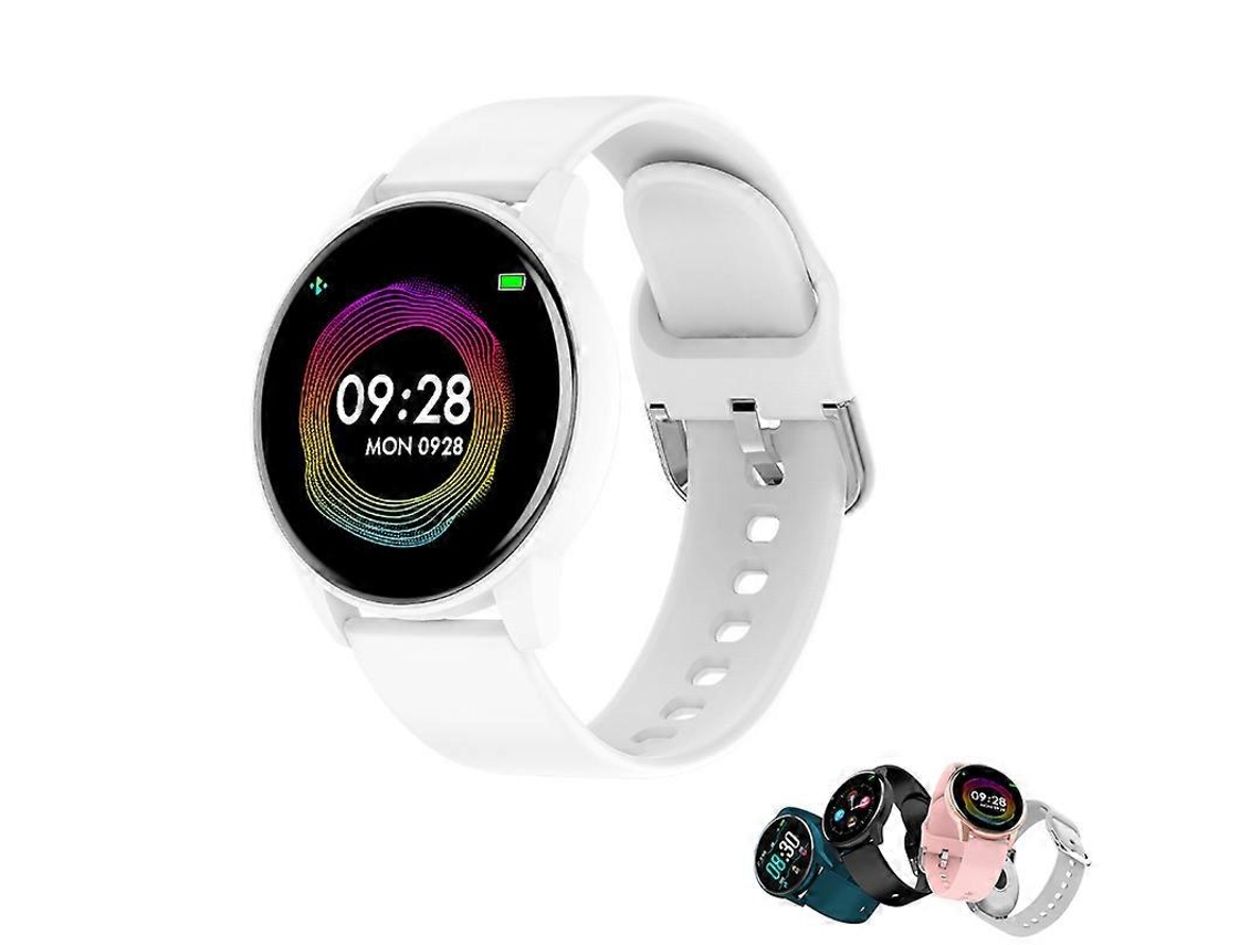 Relógio inteligente feminino para fitness com Bluetooth e monitor de frequência cardíaca.