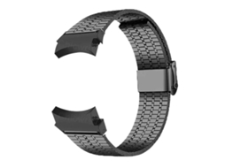 Bracelete para Samsung Galaxy Watch 7/6/5/4 XIAOMOYU em aço inoxidável com fivela sete contas preta