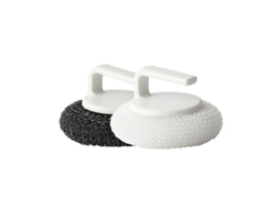 Escovilla de aço inox com mango, esponja escovilhadora de arame preto+branco S/MARCA