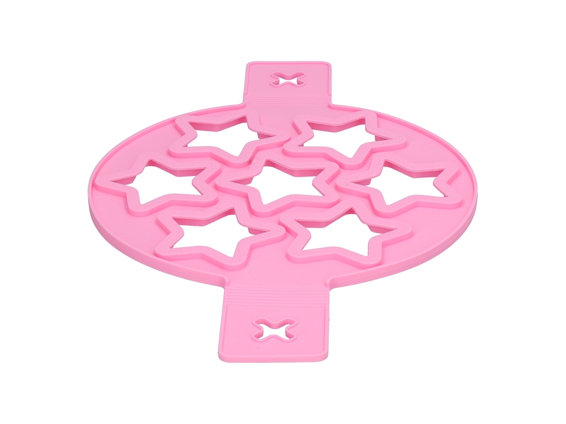 Primerox molde de Silicone Antiaderente para Panquecas Mini Estrela com Alça Segura 7 em 1