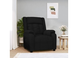 Vidaxl Poltrona Reclinável Tecido Preto