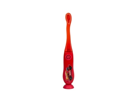 TINOKOU Escova de Dentes Infantil Iluminada com Ventosa Hot Wheels Vermelho