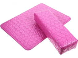 Almofada de beleza para unhas com espuma e couro PU, acessório profissional para manicure.