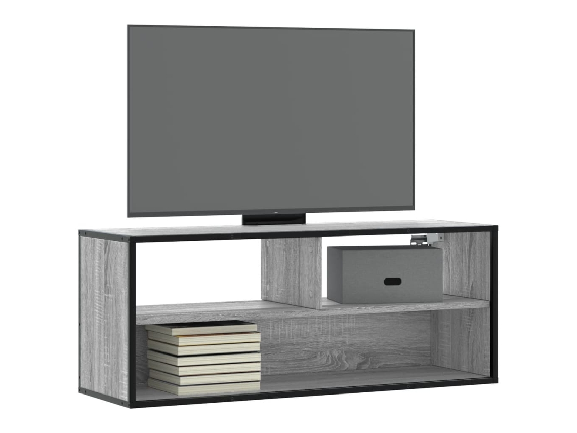 Móvel P/ Tv 100x31x39,5 Cm Deriv. Madeira/metal Cinzento Sonoma Dkd Home Decor