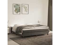 Vidaxl Estrutura De Cama Com Molas 160x200 Cm Veludo Cinzento-escuro