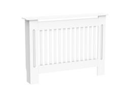 Painel para radiador em MDF com ripas 112x19x81cm branco para casa e escritório BTFORUS