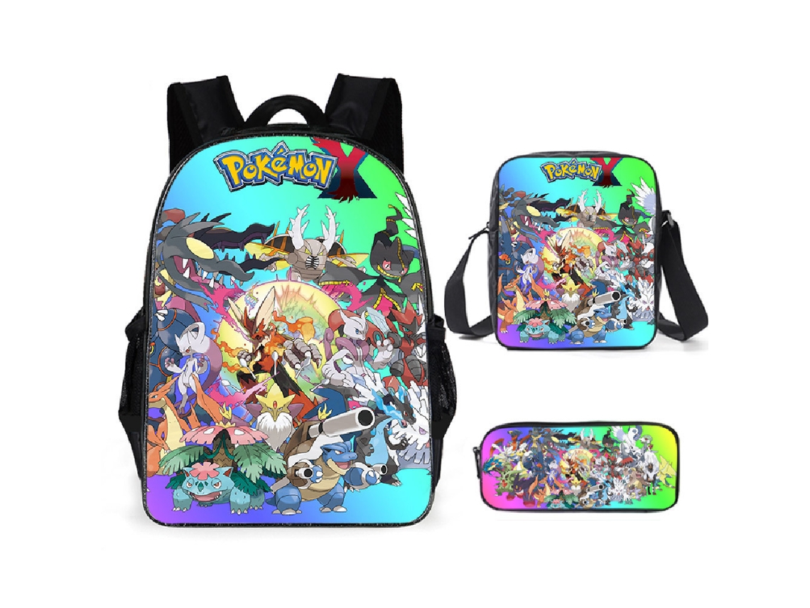 Conjunto Escolar Infantil De Três Peças Com Estampa De Fadas: Mochila + Mochila De Ombro + Estojo, Modelo A