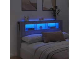 Cabecero con LEDs 160x18,5x103,5 cm Gris Sonoma