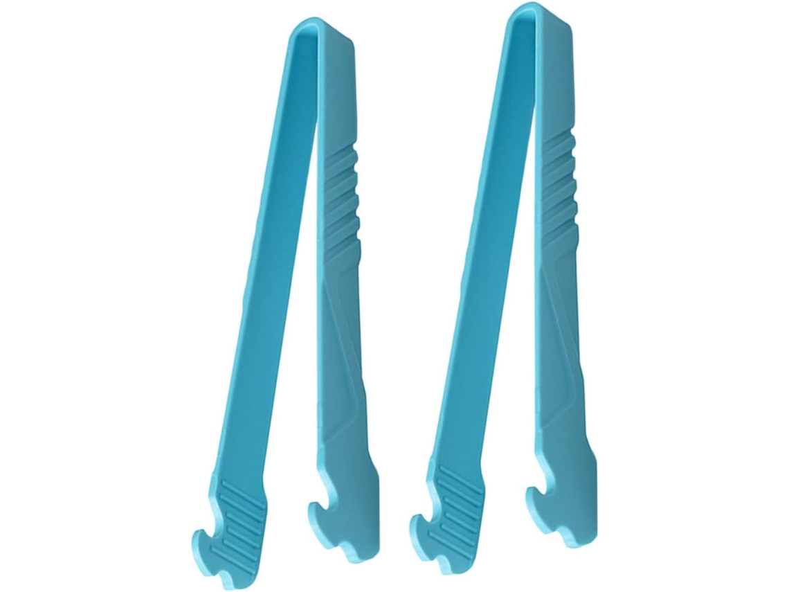Pinças Para Grelhar Partykindom, Em Nylon Azul 2 Unidades, Com Função Anti Escaldante E De Drenagem Óleo, Práticas Para