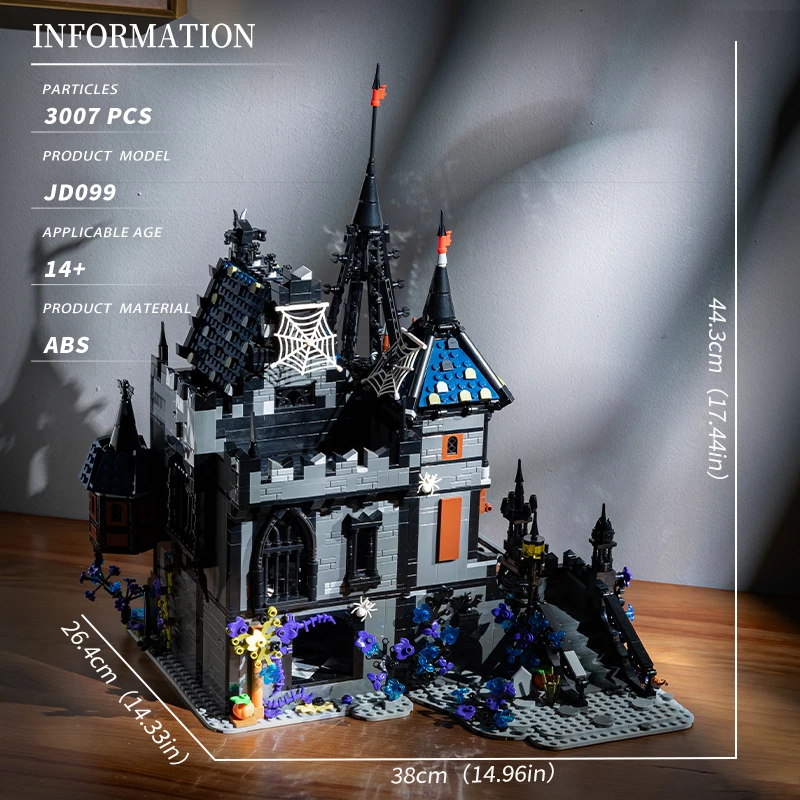 (3007 Peças) Brinquedo De Blocos De Montar Castelo Do Drácula Vampiro Cena De Rua