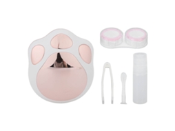 Estuche De Lentes De Contacto Para Viaje - Estilo Pata Cartoons Rosado Con Herramientas De Cuidado