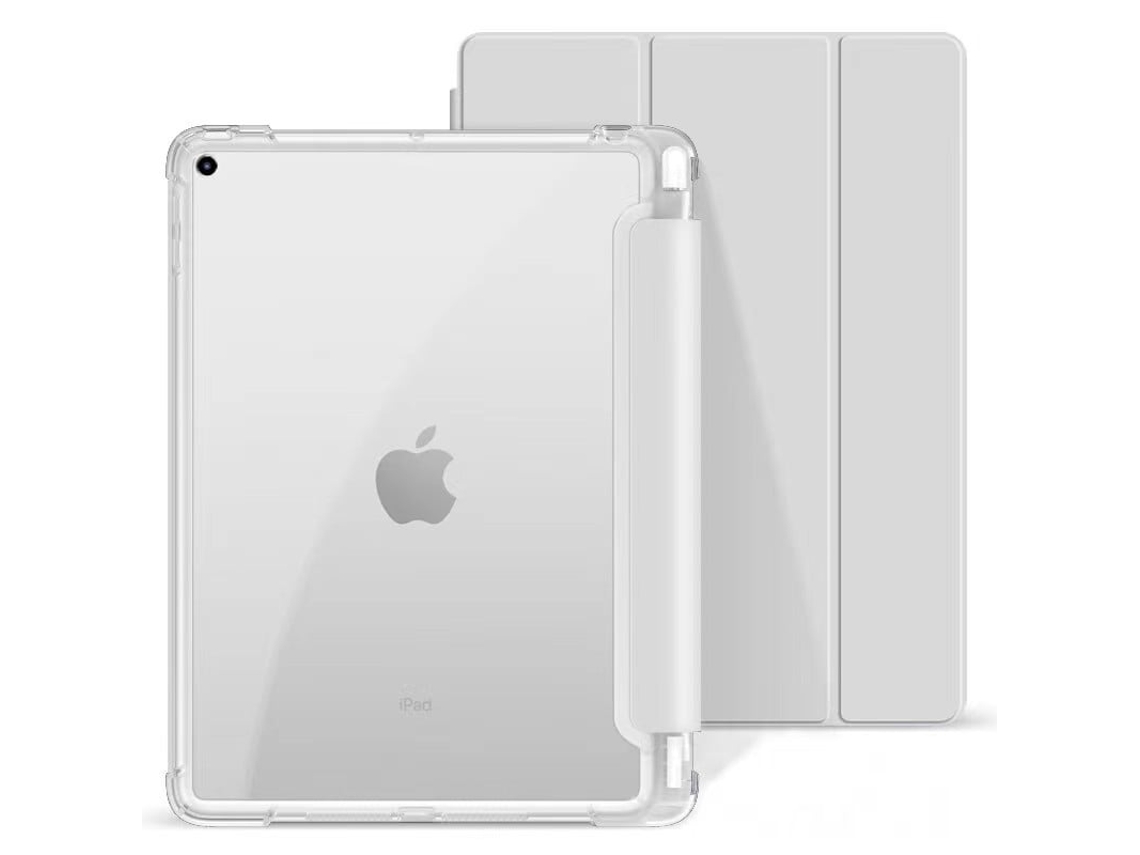 Capa PANOONA 2024 iPad Pro 11 polegadas, com suporte caneta, transparente cinzento