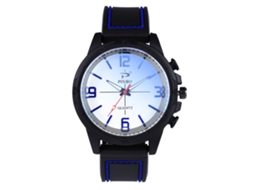 Reloj De Muñeca Para Hombre De Cuarzo Con Correa De Silicona Deportivo Azul