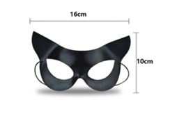 Omni 2pcs Máscara de Gato Media Cara para Fiesta Halloween Carnaval Disfraz Catwoman Negra