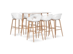 Vidaxl 7 Pcs Conjunto De Bar Branco