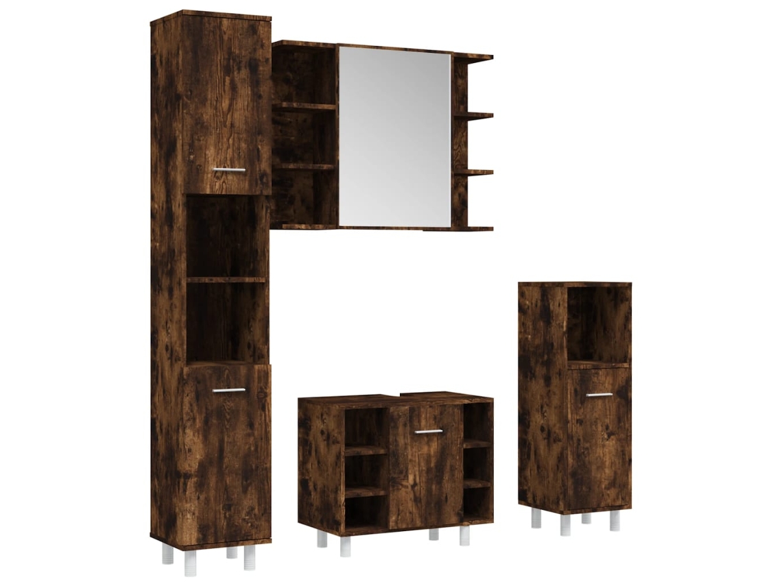 Bathroom Furniture Set, Bathroom Furniture Sets Vidaxl Marrom Madeira Processada (n/a)