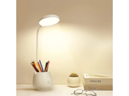 Omni lâmpada de Escritório Led com Porta Lápis e Porta Telefone, 3 Modos de Luz, Protetora Dos Olhos para Estudo e Leitura