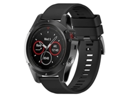 Pulseira De Relógio Lurelia Em Silicone Removível Rápida Fenix 5x 26 Mm Preta