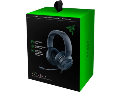 Auscultadores gaming com fio razer kraken x Clearance