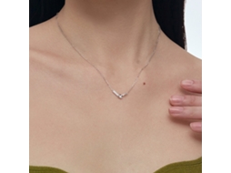 Colar Lucky Knot em Prata de Lei 925 , com um Design de Nós Entrelaçados para um Visual Sofisticado e Único em Camadas. MDUG (ouro Branco)