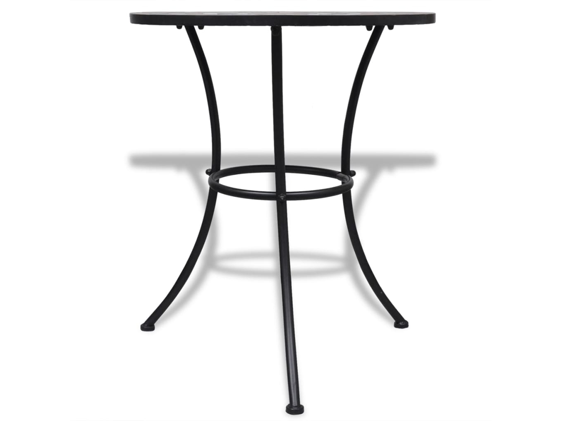 Mesa de Bistrô HARLANV1 60 cm em mosaico terracota e branco