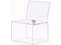1 Unidade de Caixa de Sugestões/cofrinho Clássica com Fechadura Transparente BRILVIBERA