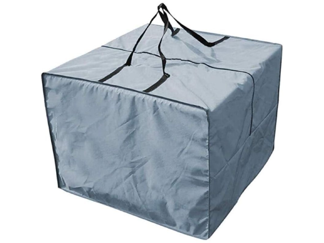 Bolsa De Armazenamento Impermeável Para Almofadas De Móveis Externos 81x81x61 Cm 210d Cinza