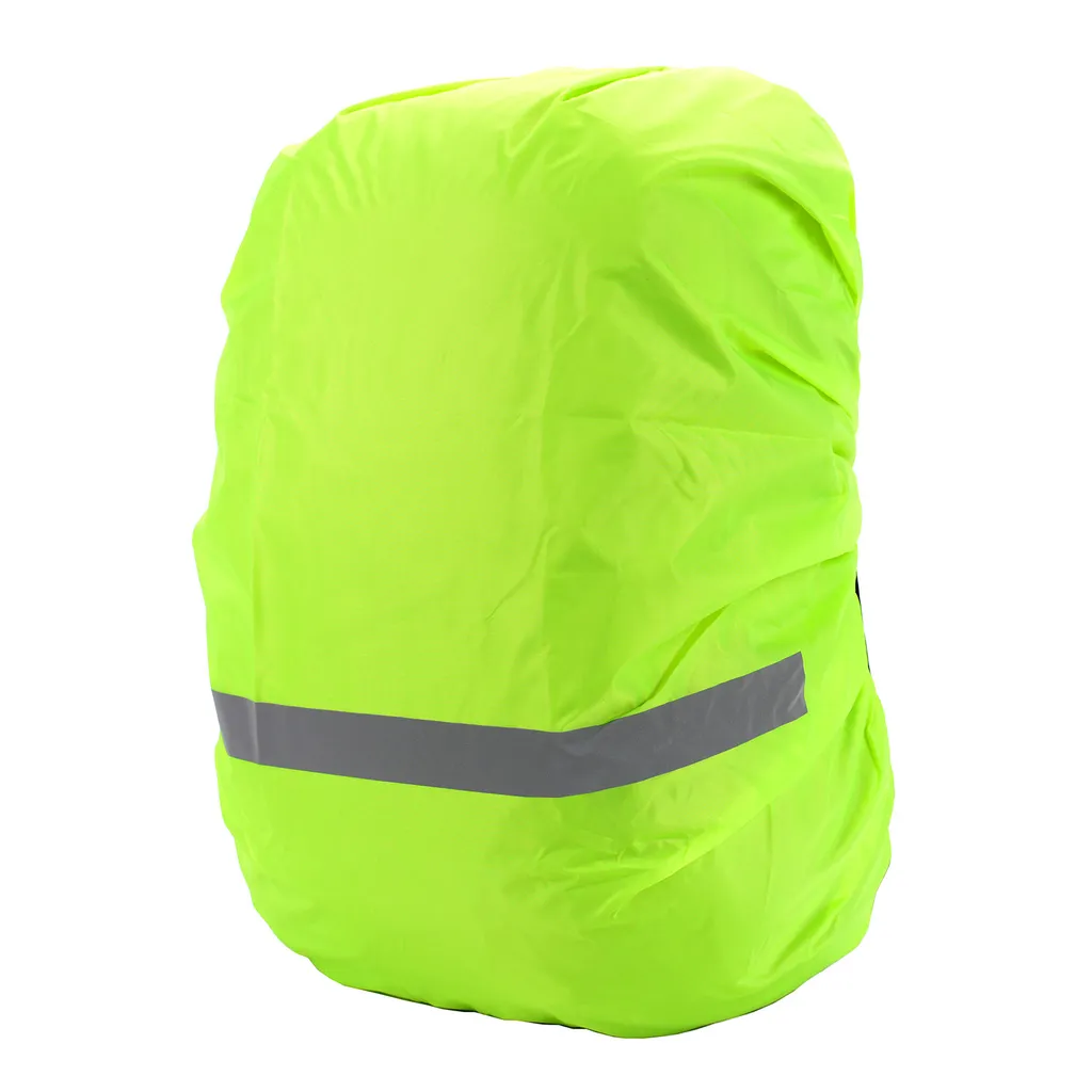 Capa de Chuva AQUAFORGE, para mochilas, refletora, tamanho M, verde fluorescente