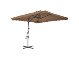 Protetor Solar Outdoor com Poste em Aço Cinza Acastanhado MAISON EXCLUSIVE (250x250 cm)