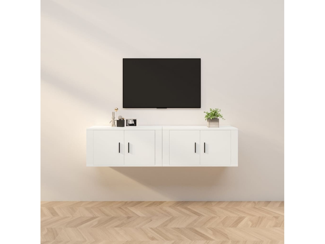 Vidaxl Móveis De Tv De Parede 2 Pcs 80x34,5x40 Cm Branco