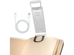 Luminária De Leitura Genérica Com Clipe, Recarregável, Com Temporizador De 45 Minutos, Portátil E Com 6 Níveis De Brilho