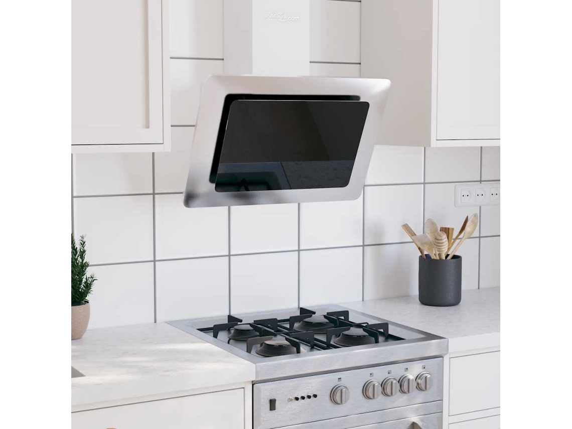 Vidaxl Exaustor Parede 60 Cm Aço Inoxidável E Vidro Temperado Prateado