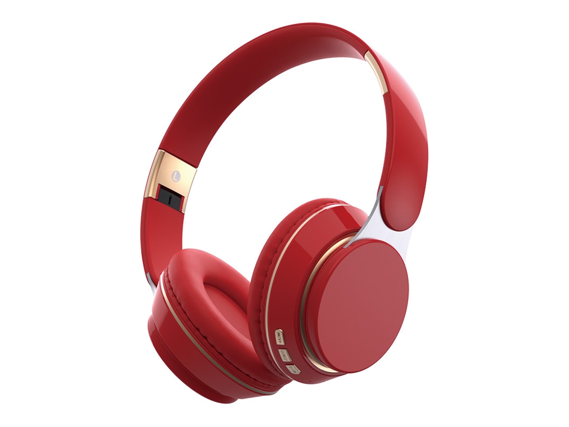 Fones De Ouvido Bluetooth Supra Auriculares, Estéreo, Dobráveis, Retráteis, Com Slot Para Cartão, Fone De Ouvido Sem Fio, Vermelho Ushion
