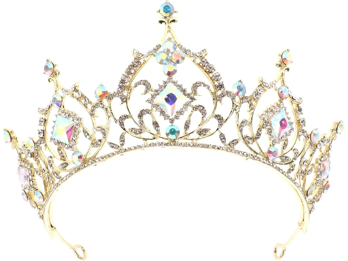 Coroa De Casamento Elegante E Delicada Em Liga De Ouro Ciieeo, Acessório De Cabelo Para Noiva.