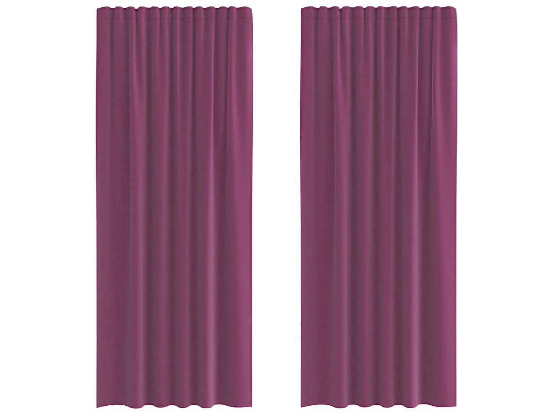 Cortinas de Voile com Bolsos para Varão 2 Pcs Roxo MAISON EXCLUSIVE