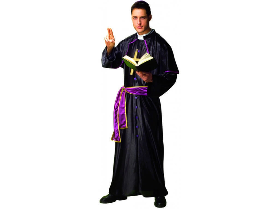 Fato de Homem DISFRAZZES Monsenhor Sacerdote (Tam: Tamanho Único)