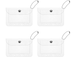 Doitool 4-mini Sacos Transparentes para Envelopes de Massa Orçamento De Dinheiro, Capas Com Fivela, Protetores De Folhas