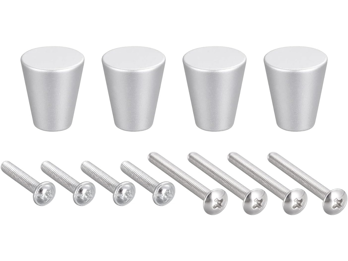 Conjunto de 4 Puxadores Gaveta 20x23mm Alumínio Prata CHABERLU