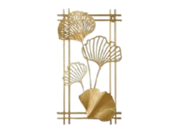Laxiscreed Iron Art Decoração De Parede Com Folhas Para Sala, Varanda Ou Tv Wall, Na Cor Dourada